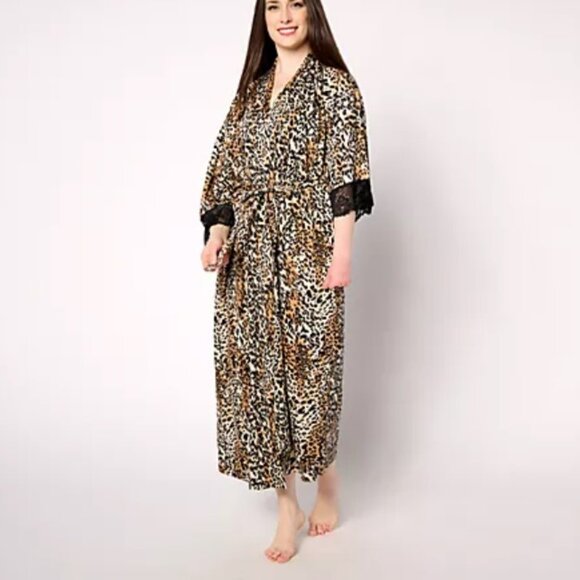 Breezies Other - Breezies Lounge Lace Detail Duster -  Leapard